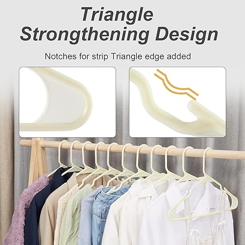 Miniatura 4 de VECELO Paquete de 50 perchas de plástico resistentes  Duraderas y ligeras que ahorran espacio para ropa sucia y perchero  Perfecto para dormitorios