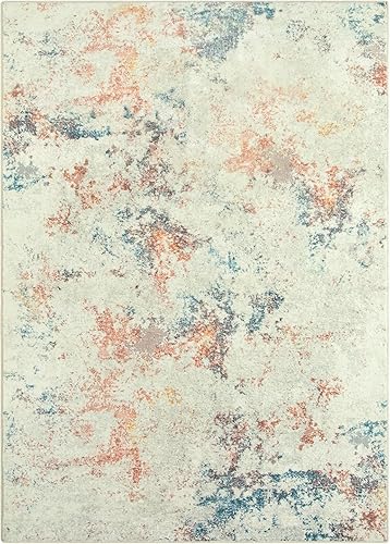 Miniatura 8 de Lahome Alfombra abstracta contemporánea de 5 x 7, lavable, suave, resistente a las manchas, alfombra de área de dormitorio, de pelo bajo,