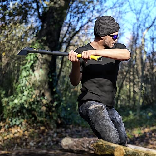 Miniatura 7 de LEXIVON V28 - Hacha de corte de 28 pulgadas, mango compuesto de fibra de vidrio ligero y agarre ergonómico TPR | Funda protectora de transporte