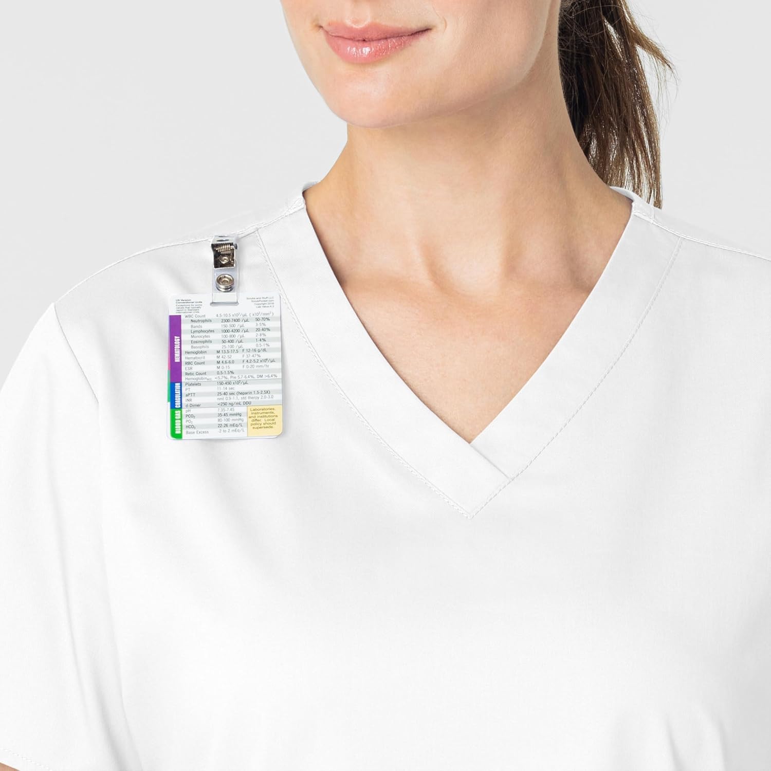 Wink WonderWORK Women's V-Neck Scrub Top, White, 3XL