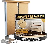Vista 1 de Kit de reparación de cajones (paquete de 4) – Arregla la parte inferior de los cajones caídos fácilmente – Refuerza los cajones de tocador y cocina