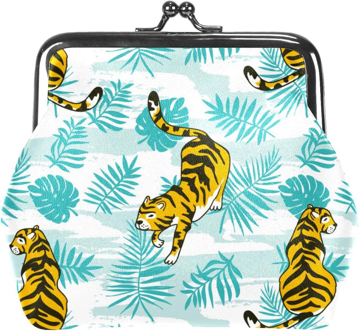 Coin Purses Vintage Pouch Change Purse Wallets Tiger　Leaf　King