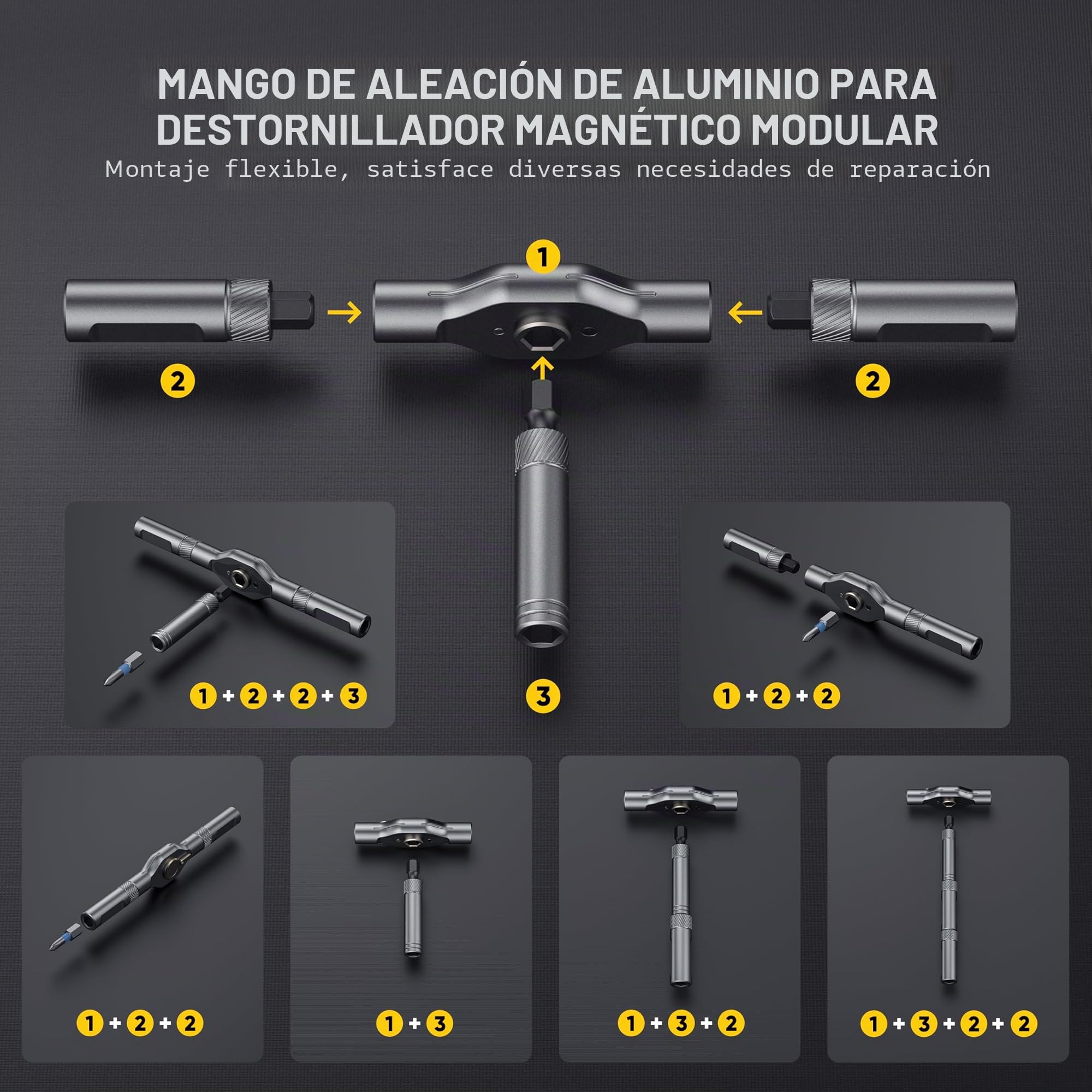Juego de destornilladores magnéticos 42 en 1, juego de destornilladores de trinquete multibroca con estuche de almacenamiento, kit de herramientas de reparación para computadora, gafas, bicicletas