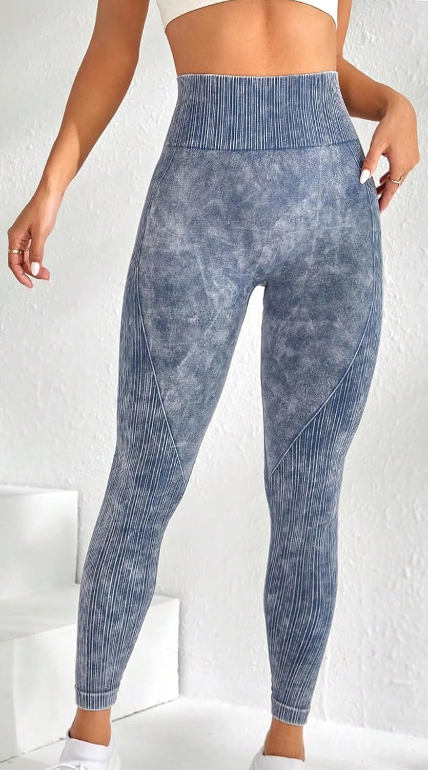 Women's High Waisted Tummy Control Workout Running Yoga Leggings - Image 3