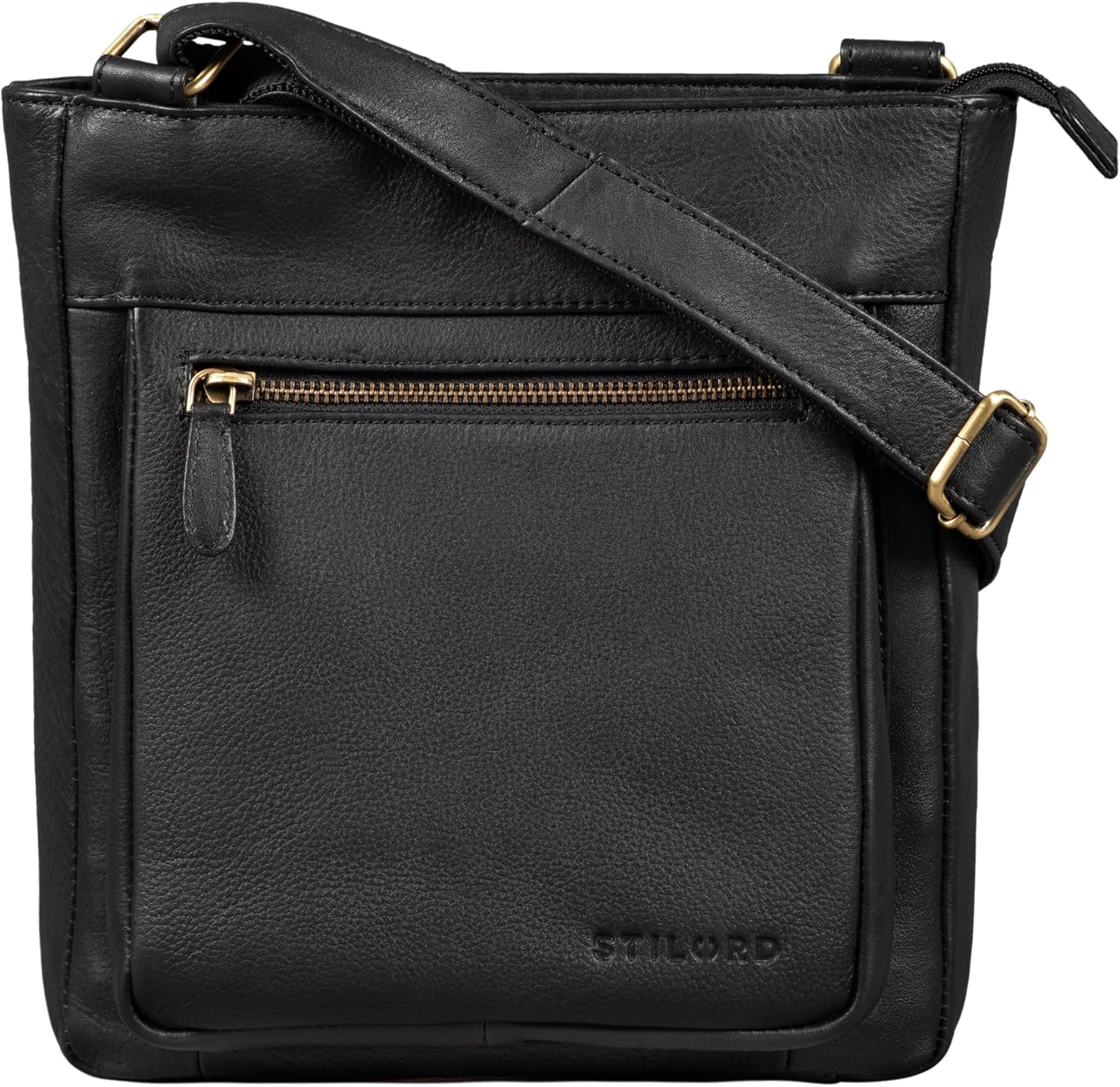 STILORD Kaja Vintage Leren Tas Dames Schoudertas Vintage Handtas Crossbody Bag Kleine Avondzak Elegante Schoudertas voor iPad 9,7 inch DIN A5 Echt leer Kleur:zwart