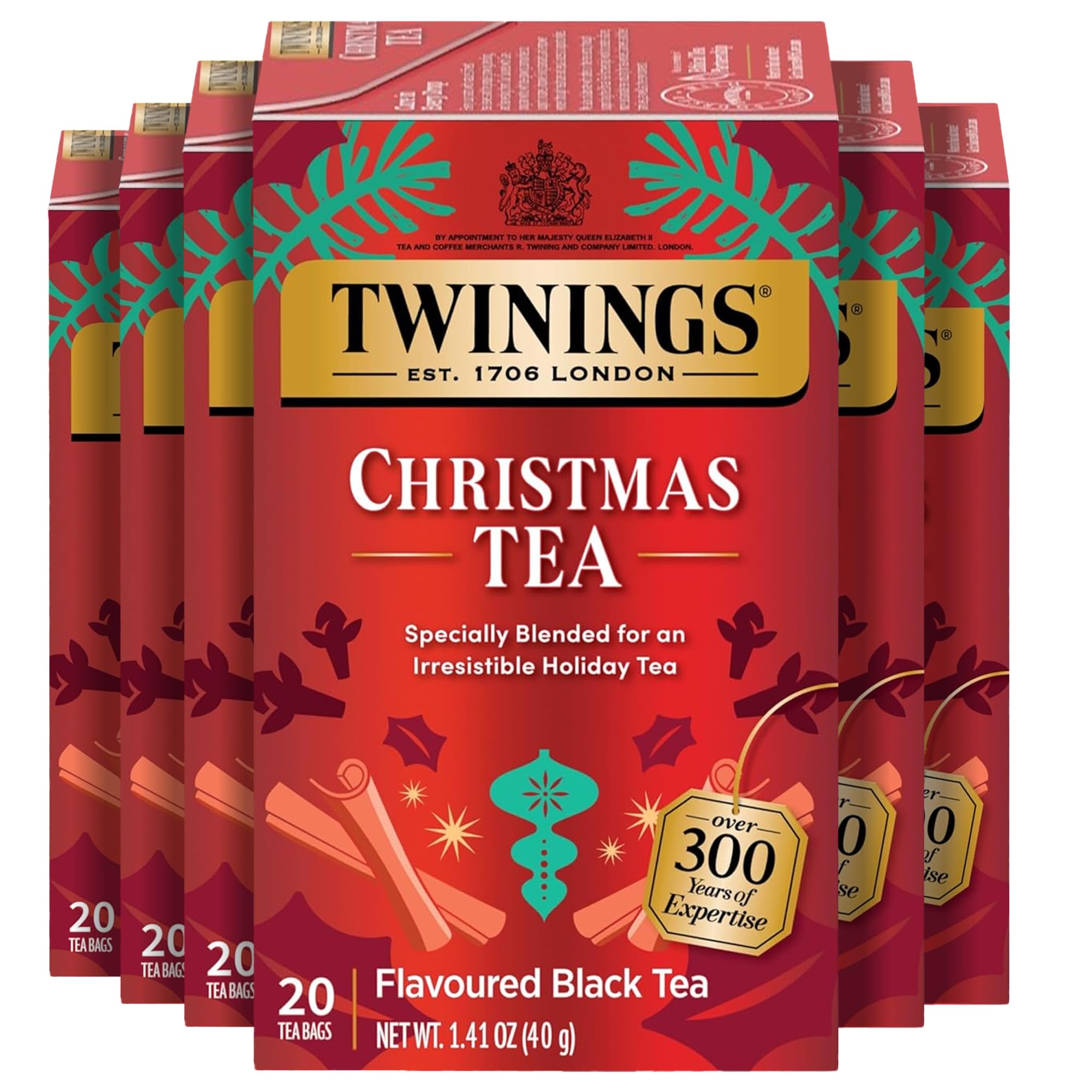 Christmas Black Tea Bags (Pack of 6)
