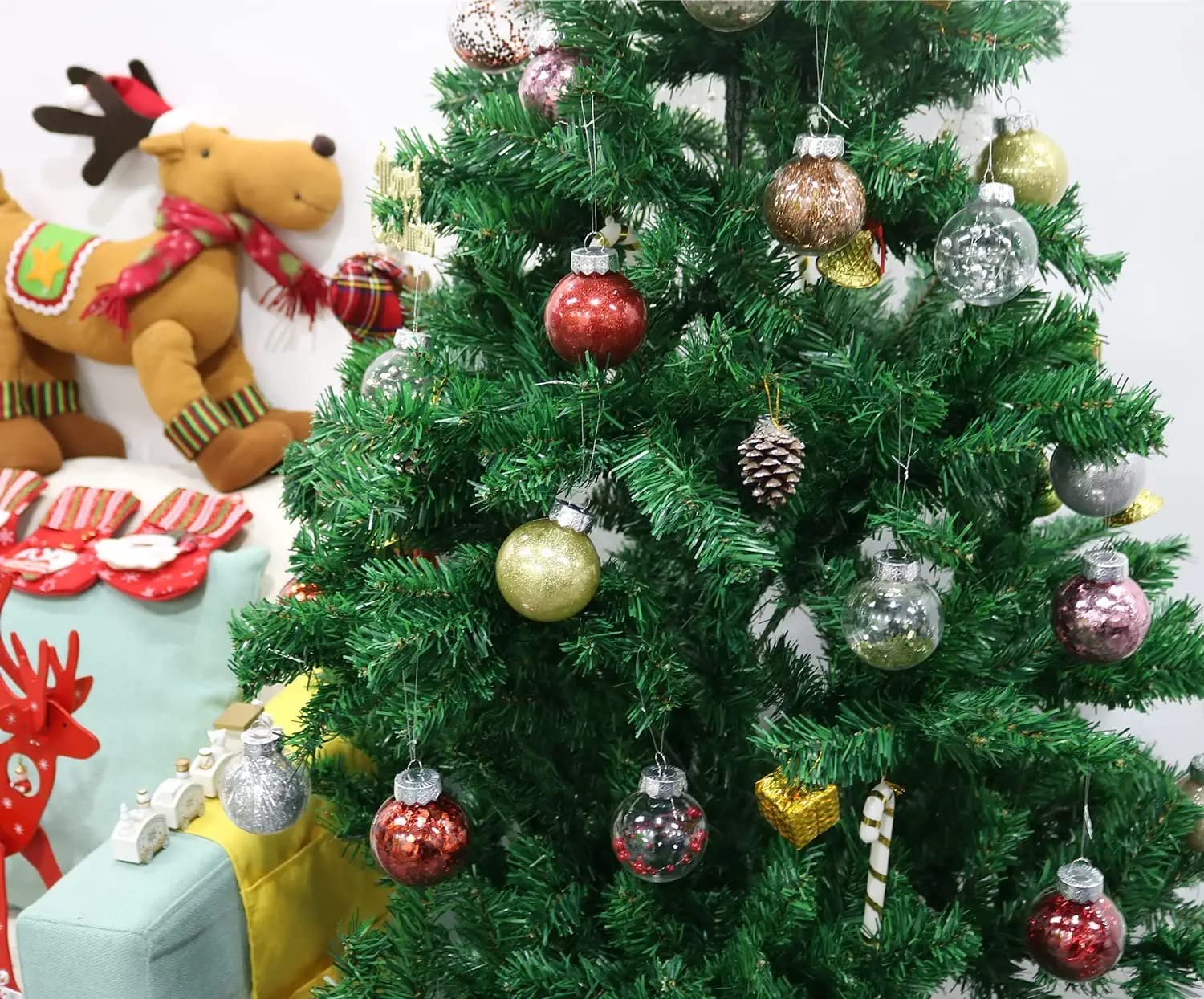 Lot de 25 boules de Noël incassables de 6 cm pour sapin de Noël