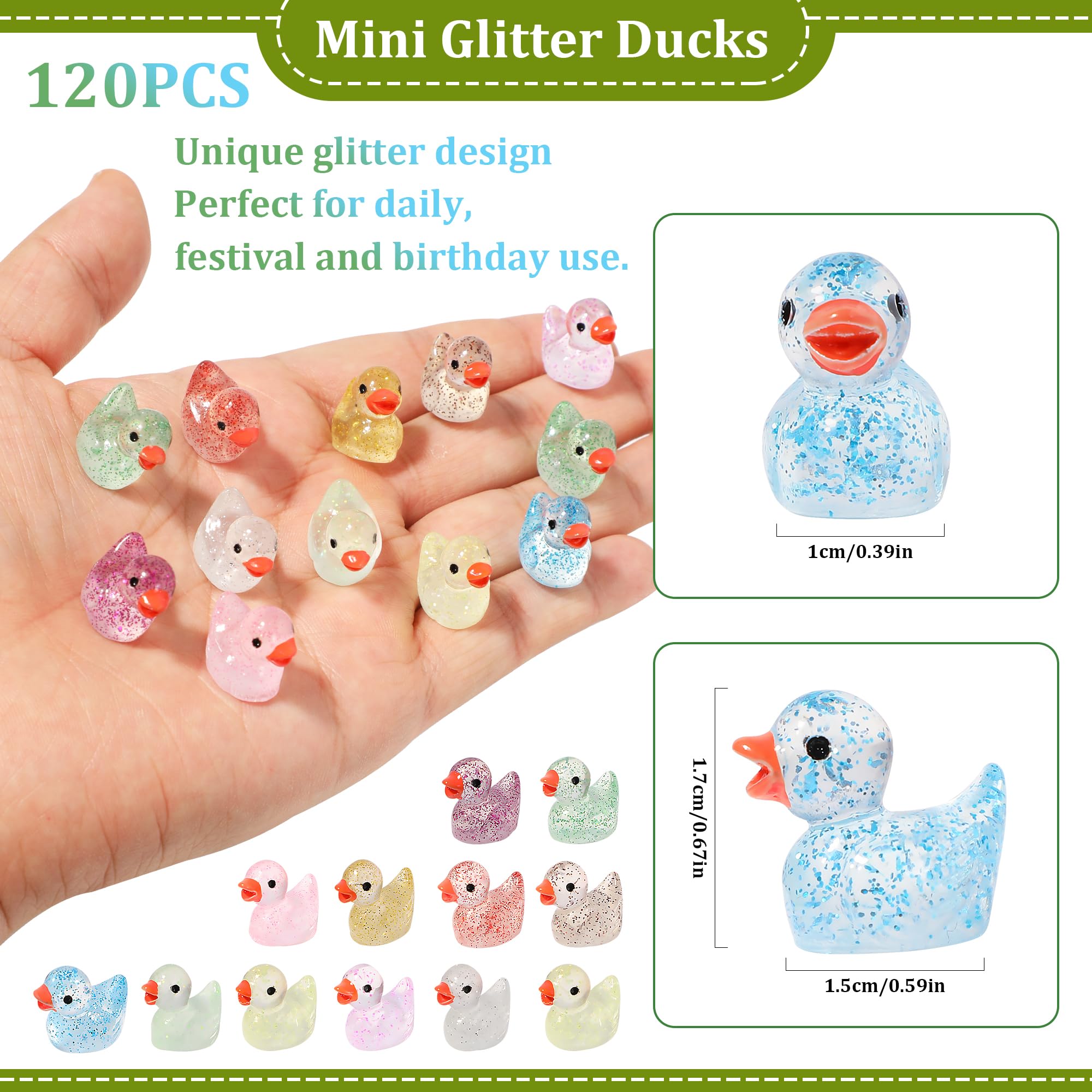 ONBAGLST Pack of 120 Mini Resin Ducks Bulk Small Duck Figures - Image 2
