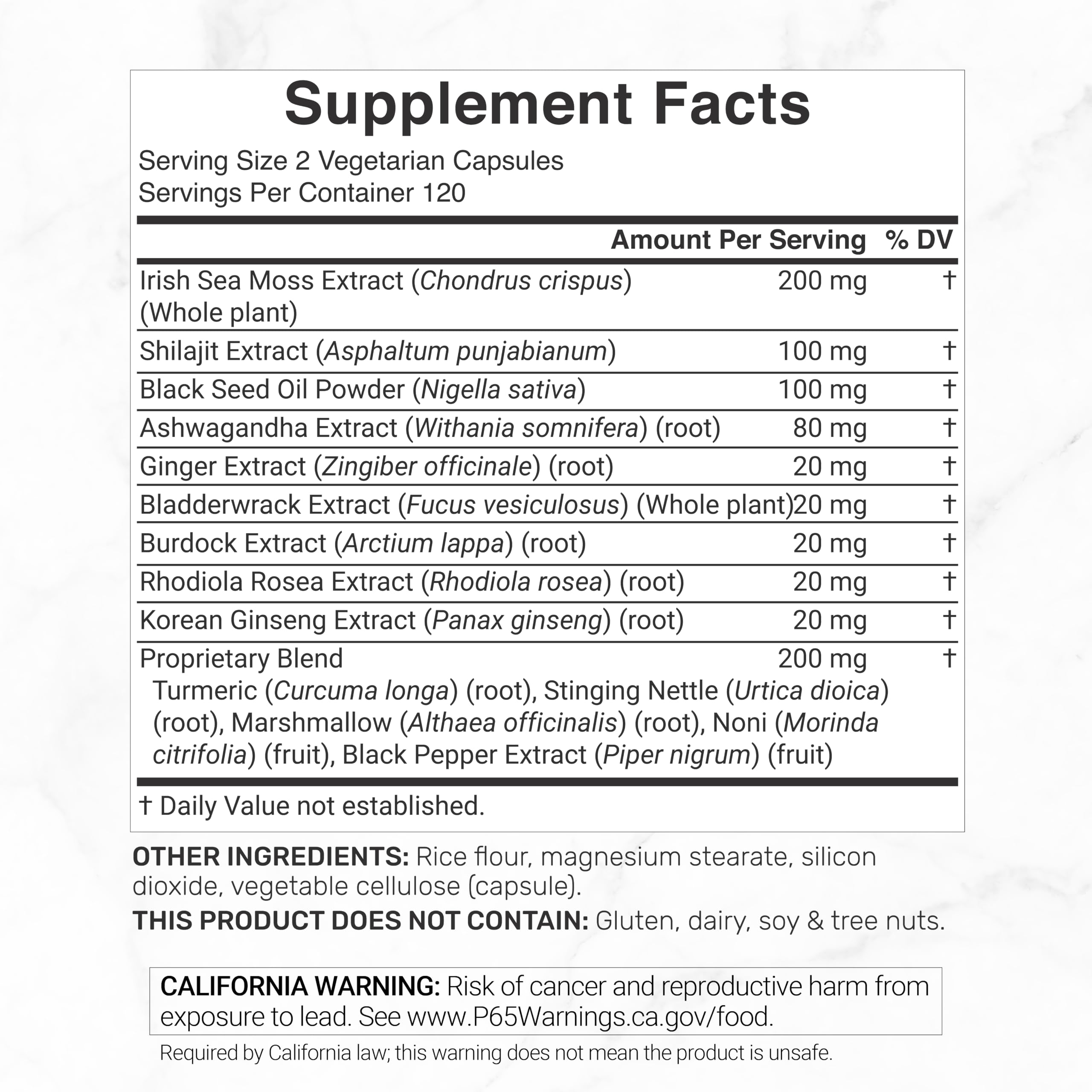 DEAL SUPPLEMENT 14-in-1 Irish Sea Moss Complex, 240 Veggie Capsules — Amazon image 2