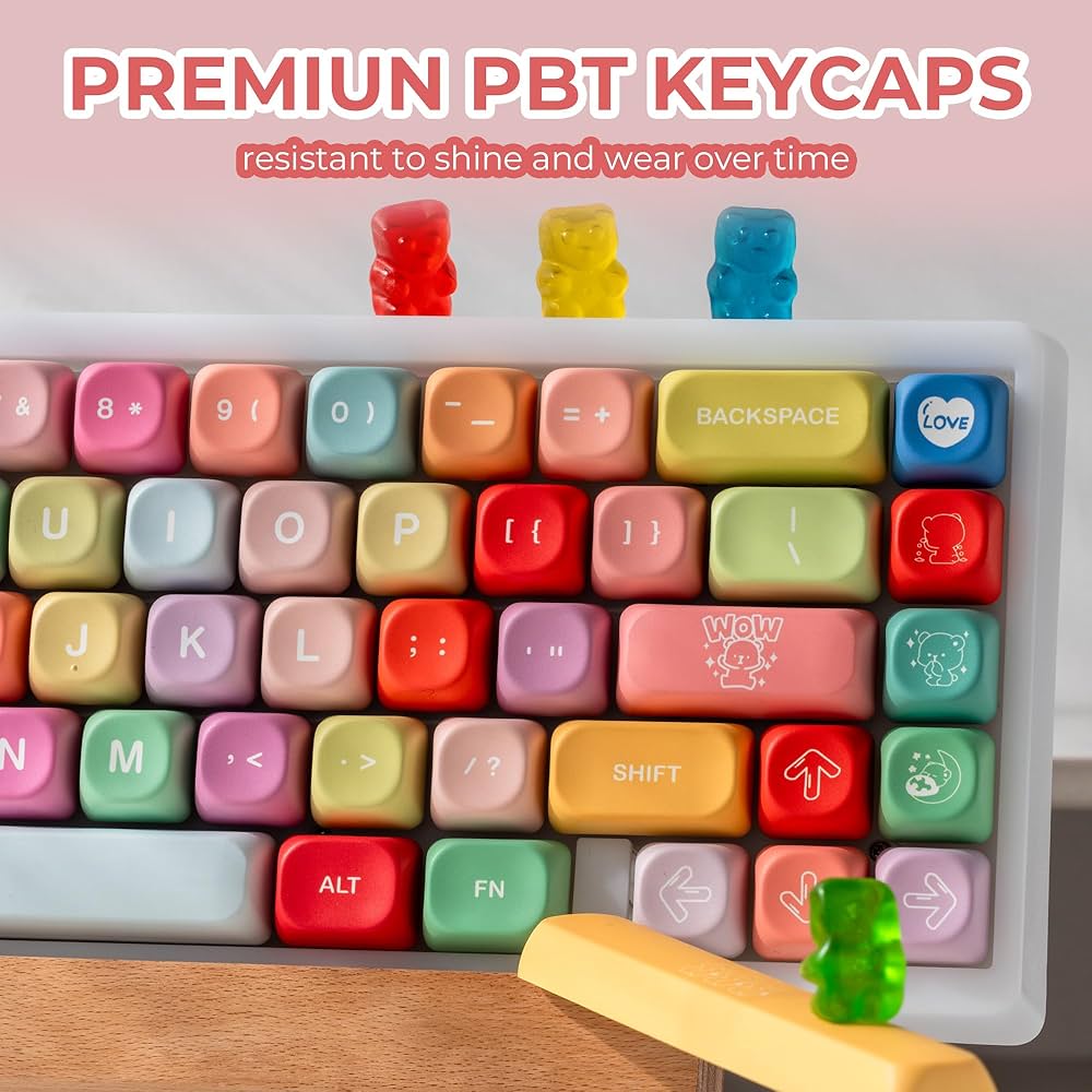 ♡k♡ Amazon.com: HITIME XVX Keycaps - Pink Cute PBT Keycaps, MOA