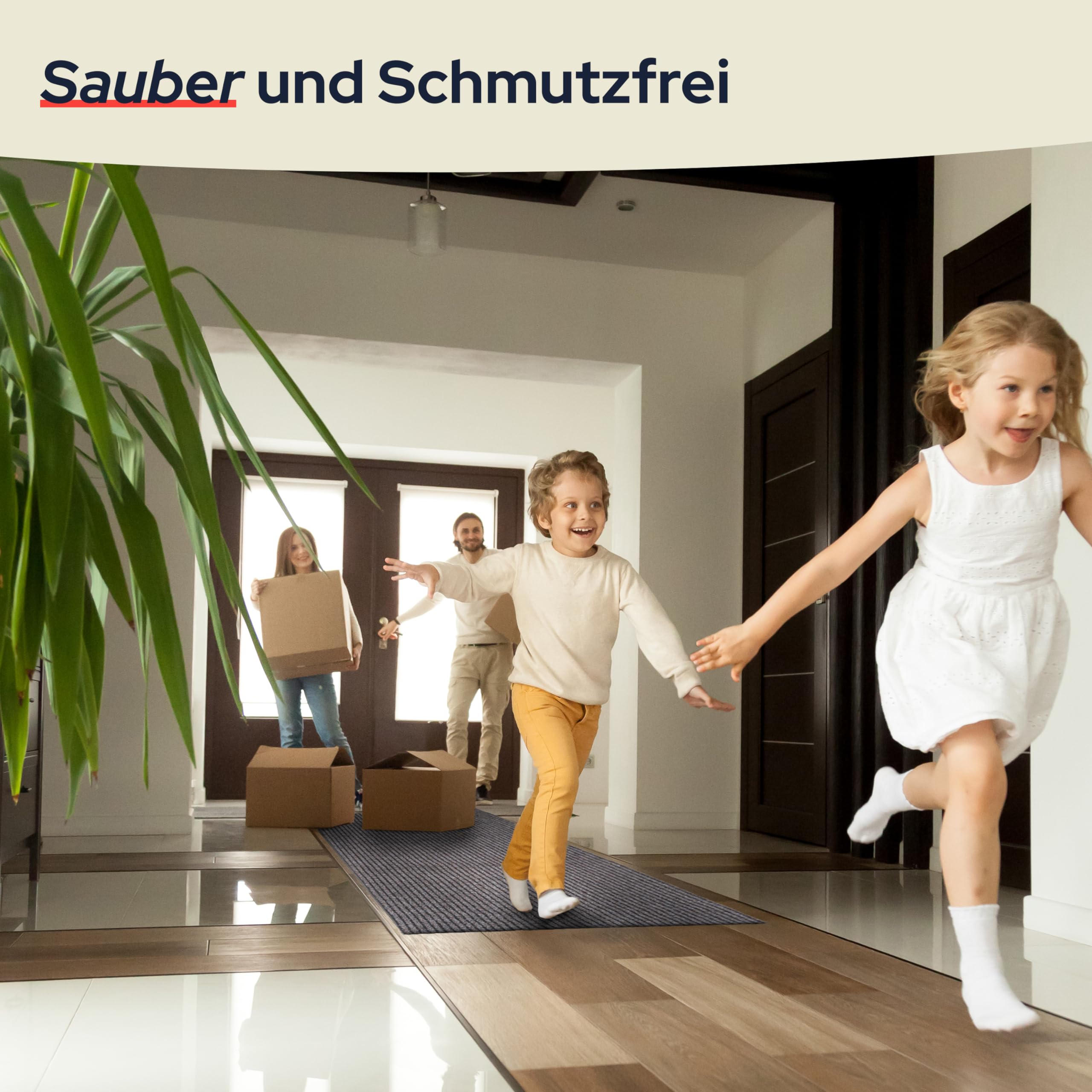 Primaflor Schmutzfangläufer Gin | 80 x 400 cm | Rot | Meterware | 100 % Polypropylen, rutschhemmender Gelrücken, gerippte Melange-Struktur, zuschneidbare Sauberlauf-Meterware