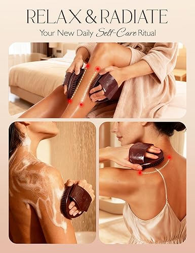 Miniatura 4 de Cepillo Meridiano de 2 piezas, cepillo corporal de doble uso para limpieza profunda, exfoliación, drenaje reafirmante y linfático, modelado corporal