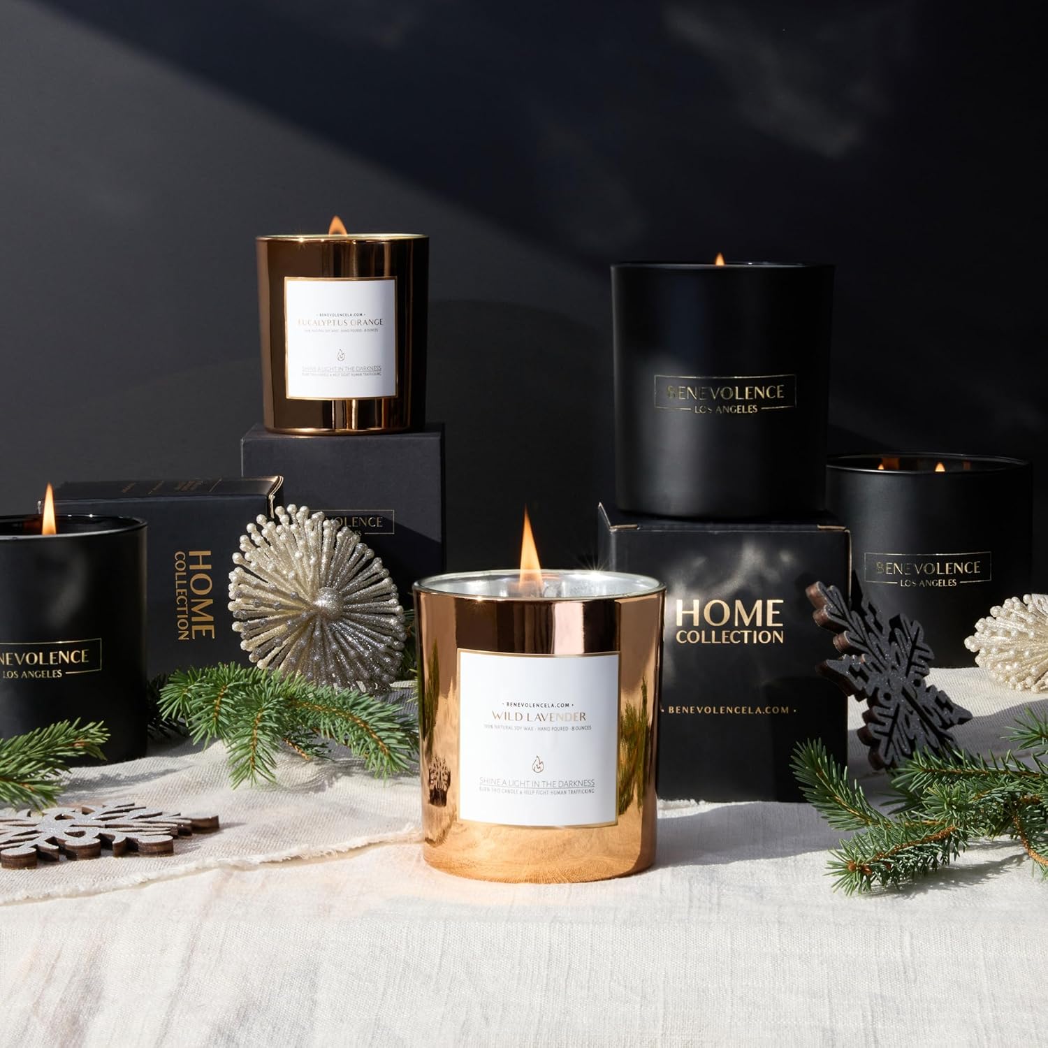 Benevolence LA Wild Lavender Wood Wick Candle | Soy Christmas Scented Candles for Home | Holiday Candle Gifts for Women and Men | Home Fragrance | Aromatherapy | Bathroom Freshener | 8oz, 45 Hour Burn - Image 7