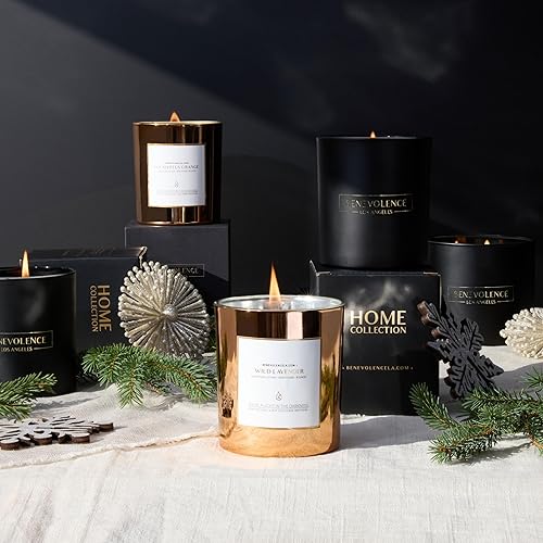 Vista 97 de Vela perfumada de rosa y sándalo para hombres y mujeres, con un fuerte aroma para el hogar, 6 onzas, 35 horas, velas de soja, velas de aromaterapia