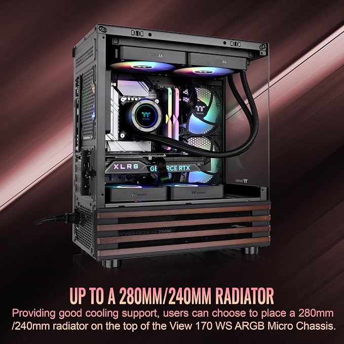 Gabinete Thermaltake View 170 WS ARGB Micro ATX Negro miniatura 4