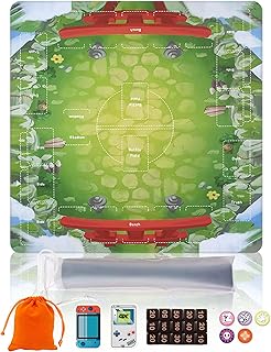 프리미엄 PTCG 플레이매트 세트 - 포켓몬 매트용 61x61cm(24x24인치), 22개의 데미지 카운터 및 보관 가방 포함 - PTCG 보드 게임 및 TCG 플레이에 이상적 (스타일1)