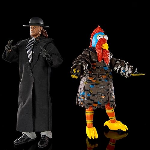 Miniatura 3 de Mattel WWE - Juego de 2 figuras de acción, Ultimate Edition Survivor Series 1990 Undertaker & Gobbledy Gooker coleccionables con accesorios