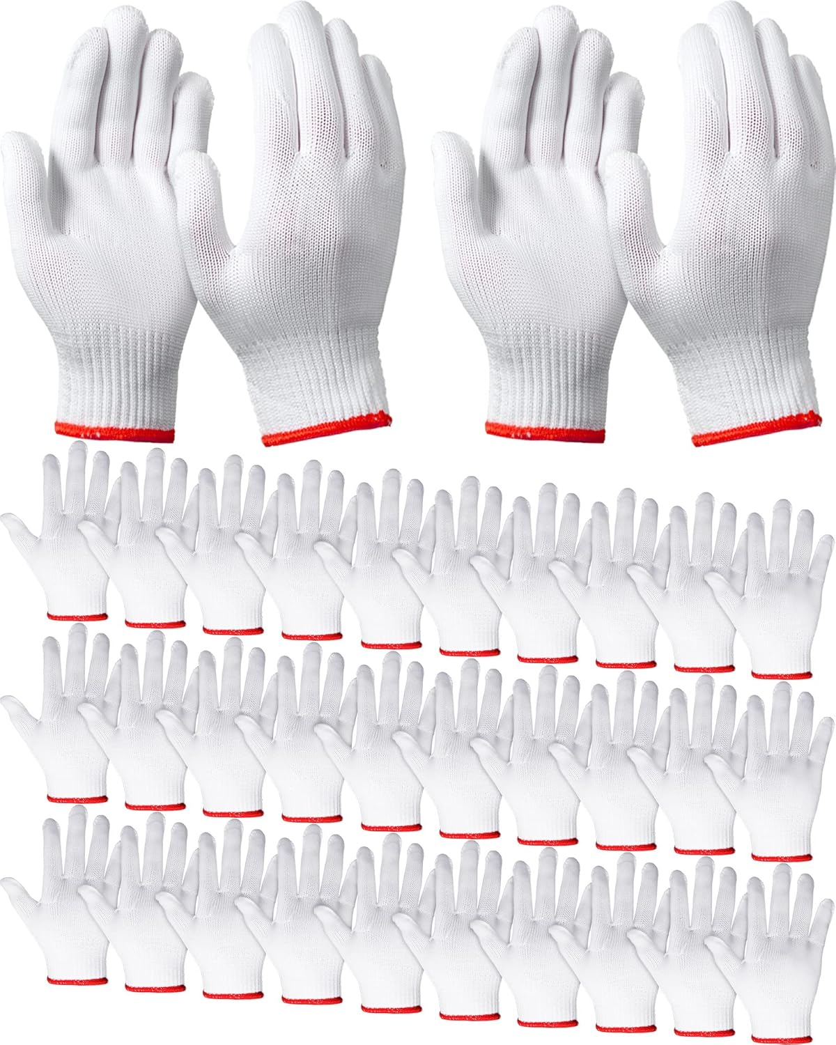 SATINIOR 36 Pairs Hand Work Gloves White Polyester Liners Safety Work BBQ Gloves Liners Men Women Hand Protection