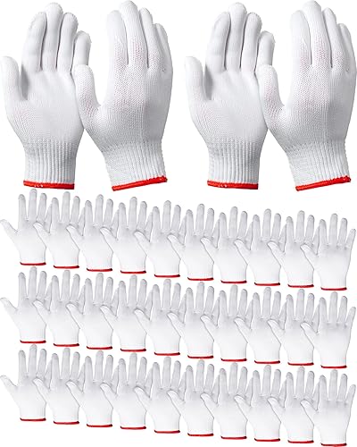Miniatura 8 de 36 pares de guantes de trabajo de mano de algodón blanco, guantes de trabajo de seguridad, guantes de trabajo para hombres y mujeres, guantes de
