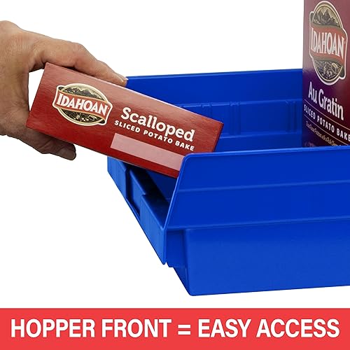 Vista 4 de Akro-Mils 30178 - Caja de plástico para estantes anidados, (18 x 11 x 4 pulgadas), verde, (paquete de 12)