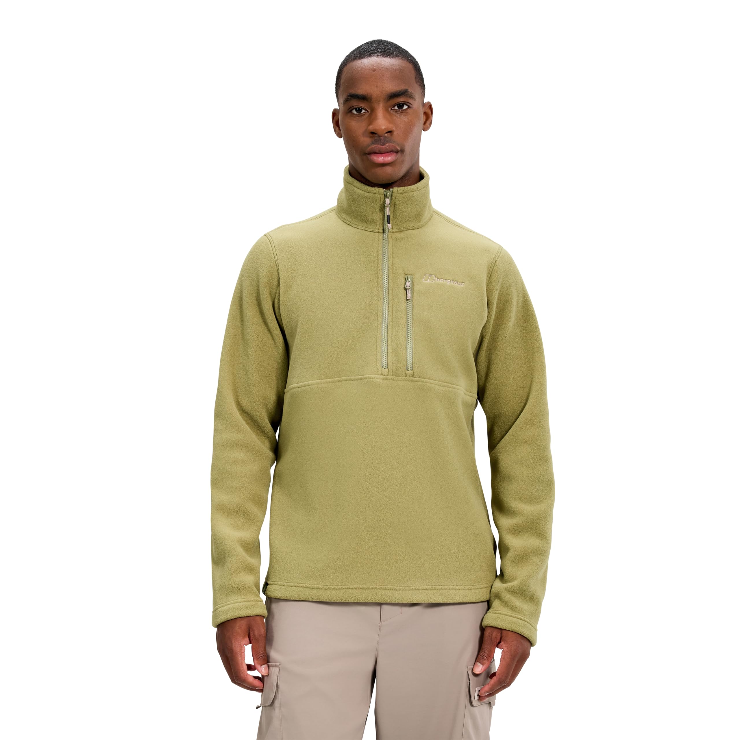 Berghaus Men's Prism Polartec Interactive Fleece Jacket | Added Warmth | Smart Fit | Durable Design Fleece Half Zip, Green, M