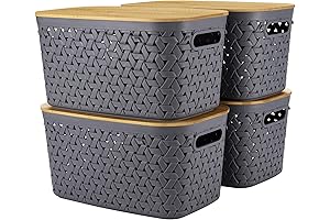 Wooden Storage Bins with Lids