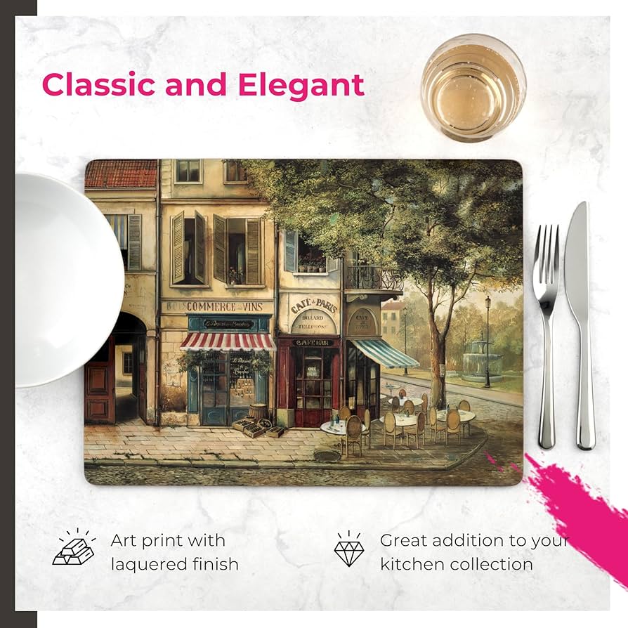 Amazon.com: Pimpernel Parisian Scenes Placemats - Set of 4