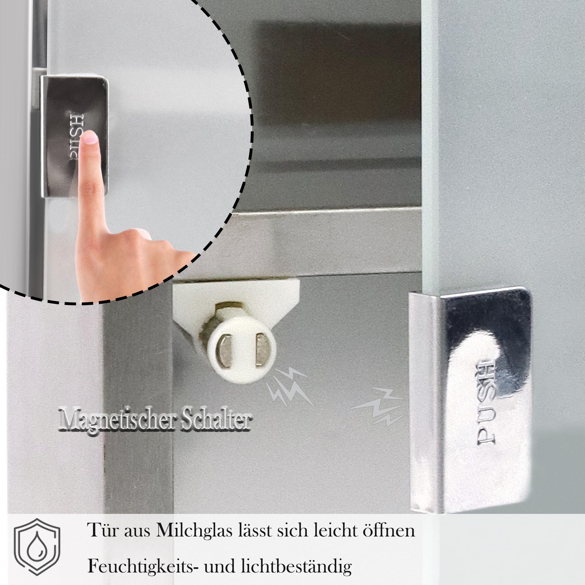 HENGMEI Armoire à Pharmacie Verrouillable à 6 Compartiments avec Porte en Verre Dépoli pour Produits Pharmaceutiques, Médicaments 30 x 12 x 50 cm