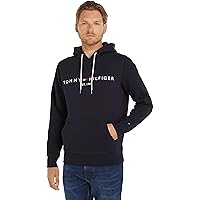 Tommy Hilfiger Uomo Felpa Core Tommy Logo con Cappuccio, Blu (Sky Captain)