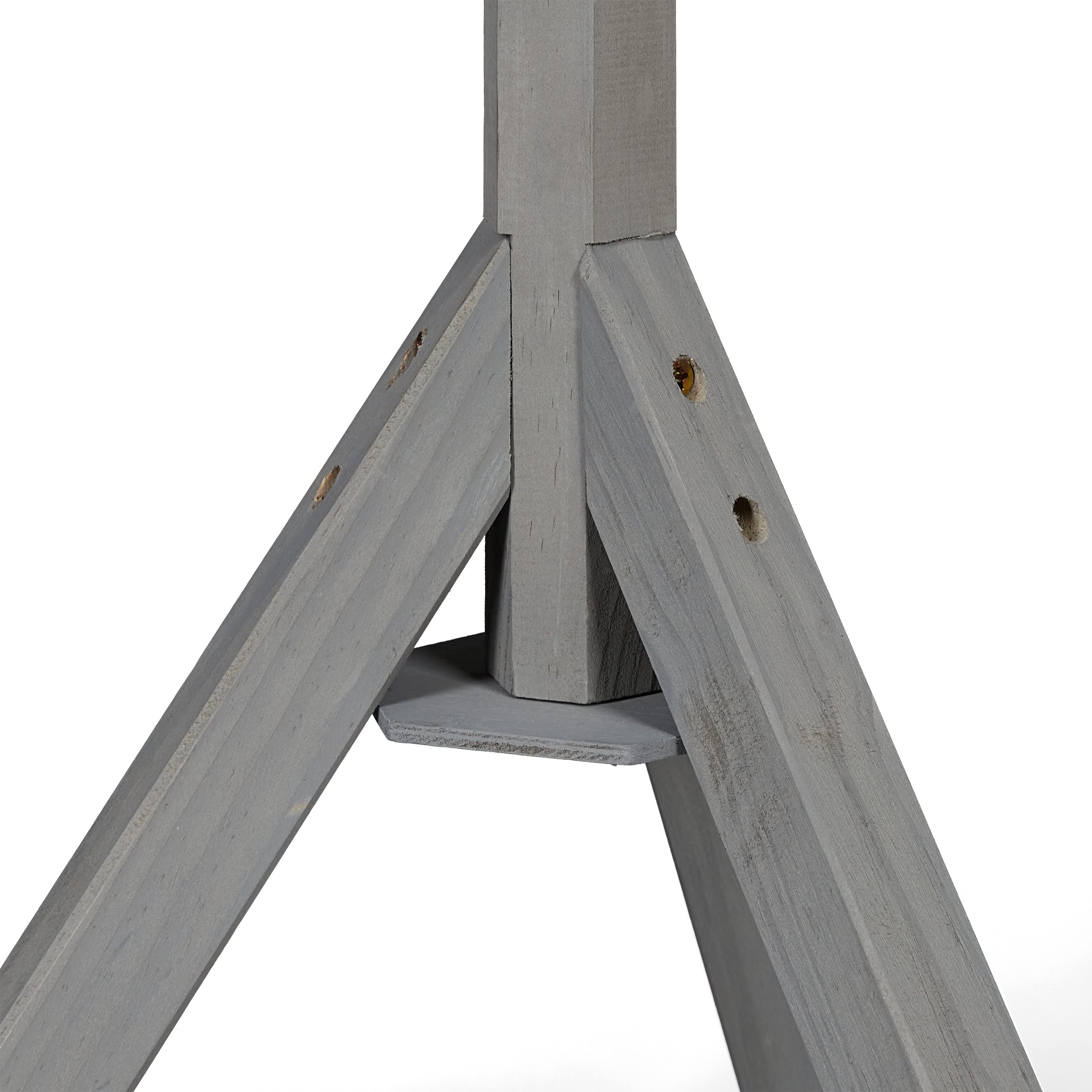 Relaxdays Mangiatoia per Uccelli con Treppiede, Casa con Tetto, Resistente alle Intemperie, 136x70x60 cm, Grigio/Verde