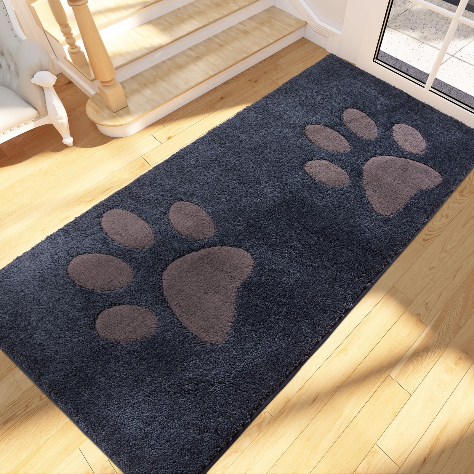 FCSDETAIL Felpudo Entrada Casa Larga 80 x 178 cm, Alfombra Antideslizante y Lavable en Lavadora, Alfombra Atrapapolvo Absorbentes para Perro, Entrada, Puerta, Pasillo