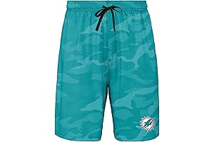 Miami Dolphins Swim Trunks Men's NFL Team Logo Cool Camo Training Shorts