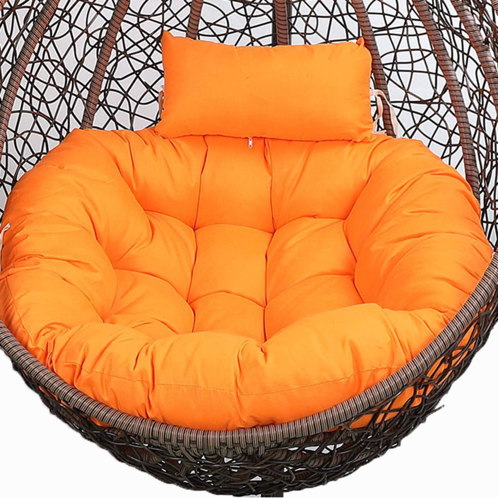ERTsrhFD Hanging Swing Chair Cushion,Outdoor Hammock with Pillow, Thick Washable Cushions(Orange)