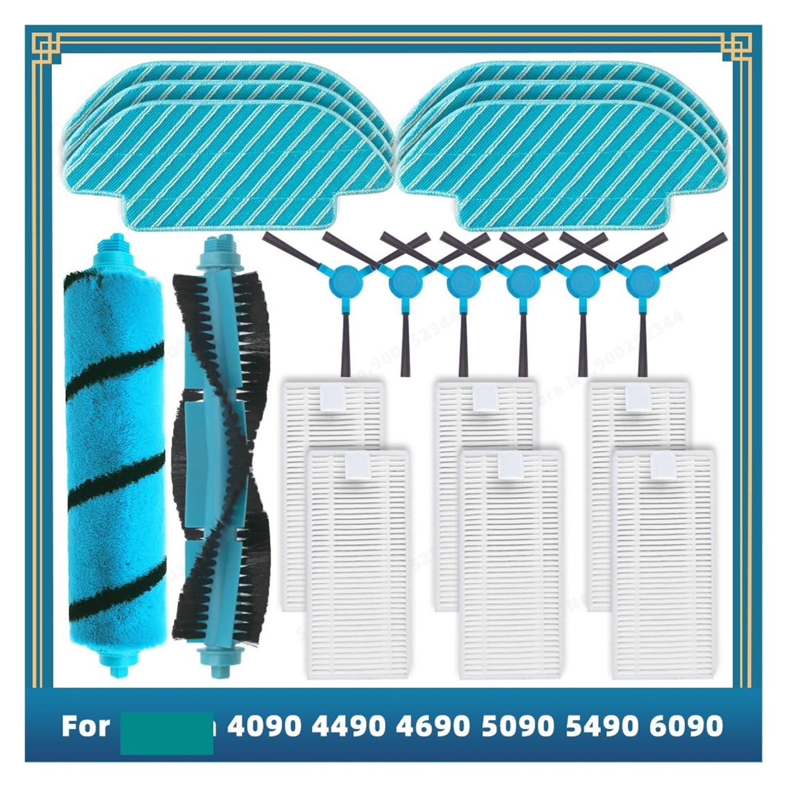 Accesorios De Recambios, Compatibles Con Cecotec, Conga 4090 4490 4690 5090 5490 6090 Rodillo Cepillo Lateral Principal Filtro Mopa Trapo(Set A)