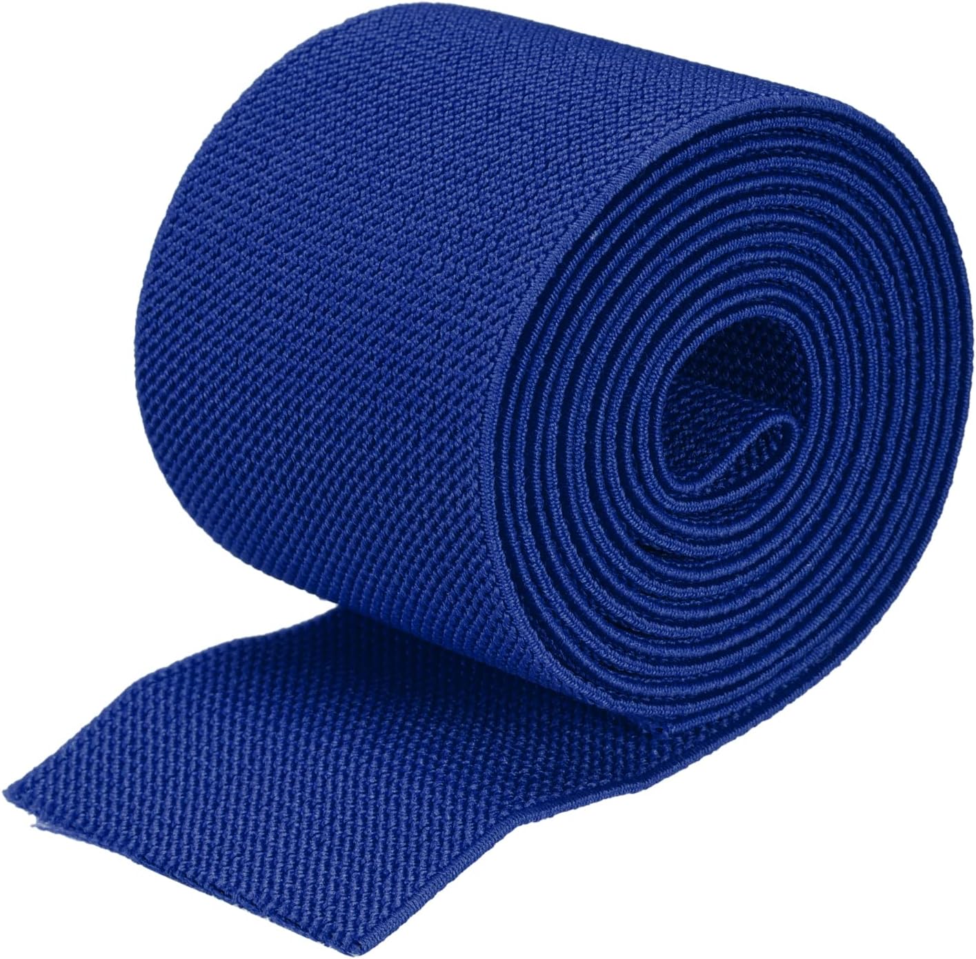 sourcing map Twill Wide Elastic Band Double-Side 75mm(3 inch) Flat 2 Yard Woven Elastic Band Knit Elastic Spool Heavy Stretch Strap Blue for Sewing, Waistband