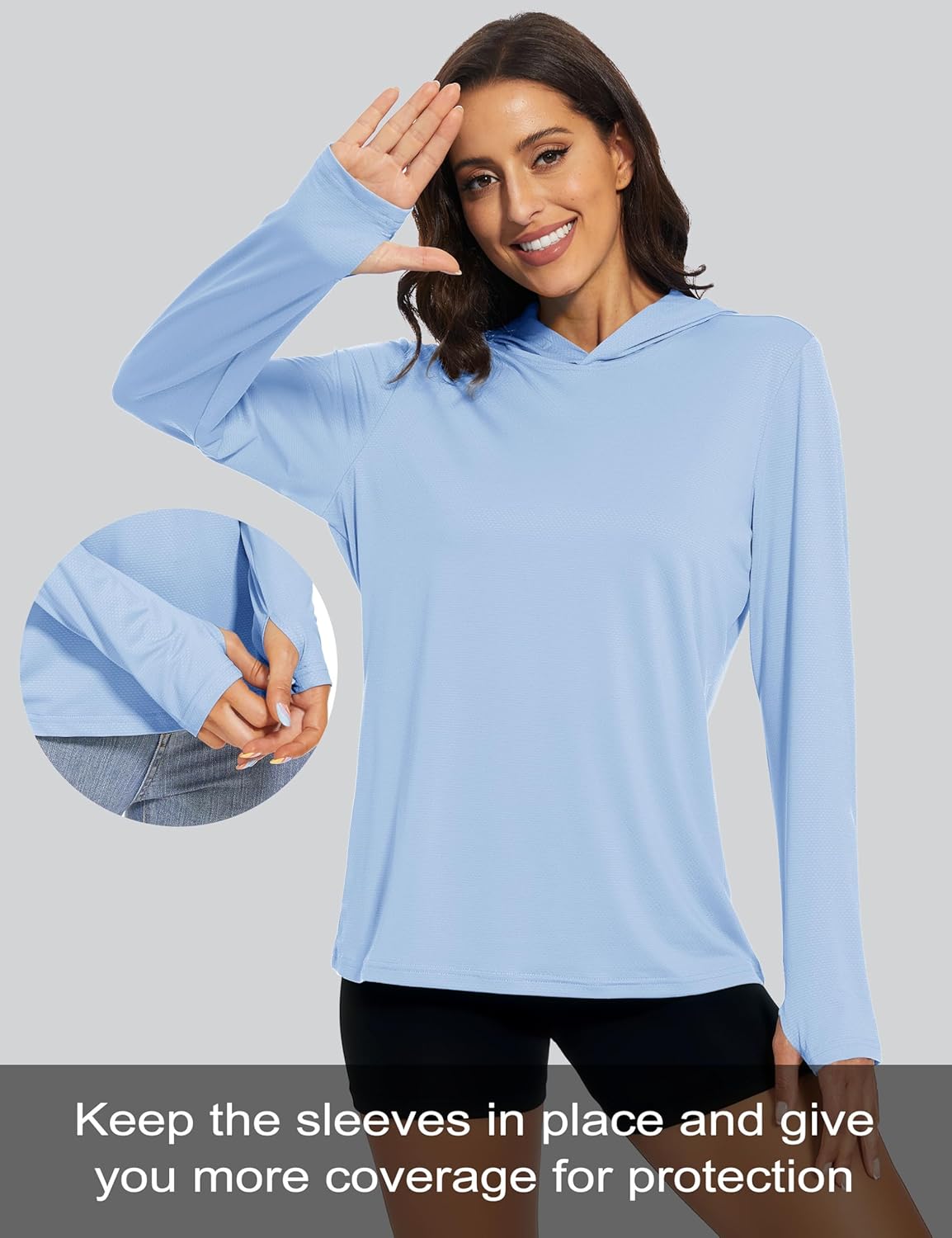 MAGCOMSEN Women's UPF 50+ Sun Protection Hoodie Long Sleeve Hiking Fishing Outdoor Shirt Quick Dry Lightweight Hoodie - Image 4