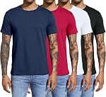 Boyzn 3 pour homme, 4 ou 5 T-Shirts en coton, manches courtes Col rond de sport Tees, Gym de coton s'entraîner chemises pour hommes