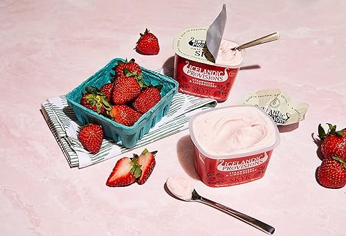 Miniatura 7 de Icelandic Provisions - Yogur Skyr tradicional de 53onzas Producto lácteo cultivado Icelandic con 053onzas de proteínaporción de fresa arándano rojo