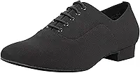 Sapato Oxford respirável masculino de dança latina, sola de couro, 2,5 cm, salsa, tango, valsa, personagem
