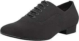 Sapato Oxford respirável masculino de dança latina, sola de couro, 2,5 cm, salsa, tango, valsa, personagem