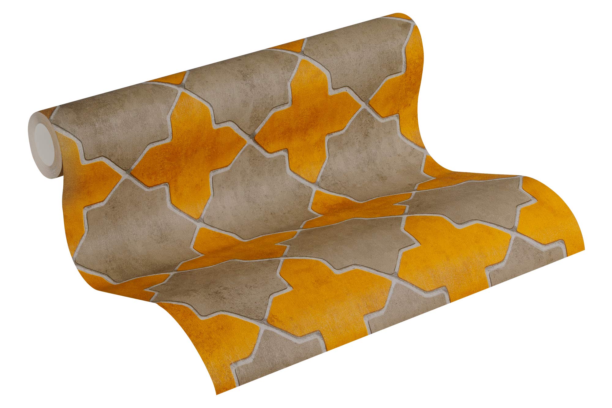 Livingwalls Yellow, Beige, Creme Geometric Wallpaper Finca Home New Walls A.s. Création Non-Woven Wallpaper 10.05 M X 0.53 M Yellow Beige Creme Made In Germany 374212 37421-2