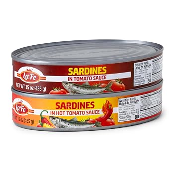 La Fe Sardines Variety 15 oz. 2 Pack Sardines in Tomato Sauce & In Hot Tomato Sauce