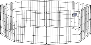 MidWest Homes for Pets 24-Inch Folding Metal Dog Exercise Pen - 16 Sq Ft Indoor/Outdoor Puppy Playpen, Black E-Coat Finish, No Door