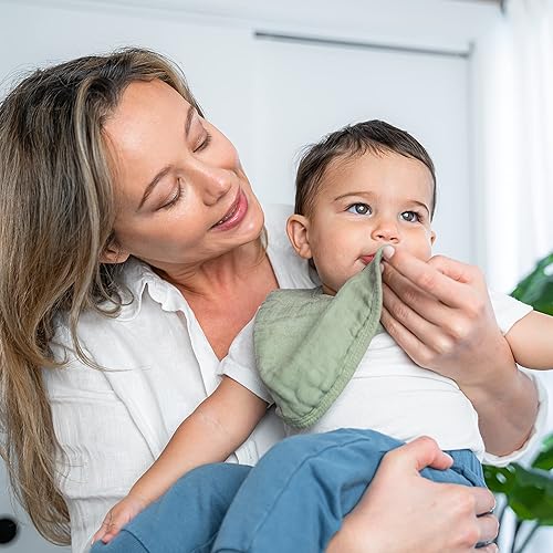 Miniatura 10 de Comfy Cubs Baberos de muselina para bebé, baberos ajustables con broches fáciles, dentición y babeo, baberos absorbentes para niños y niñas