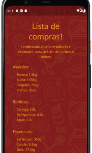 Bora Churrasco: Calcule carnes e bebidas!