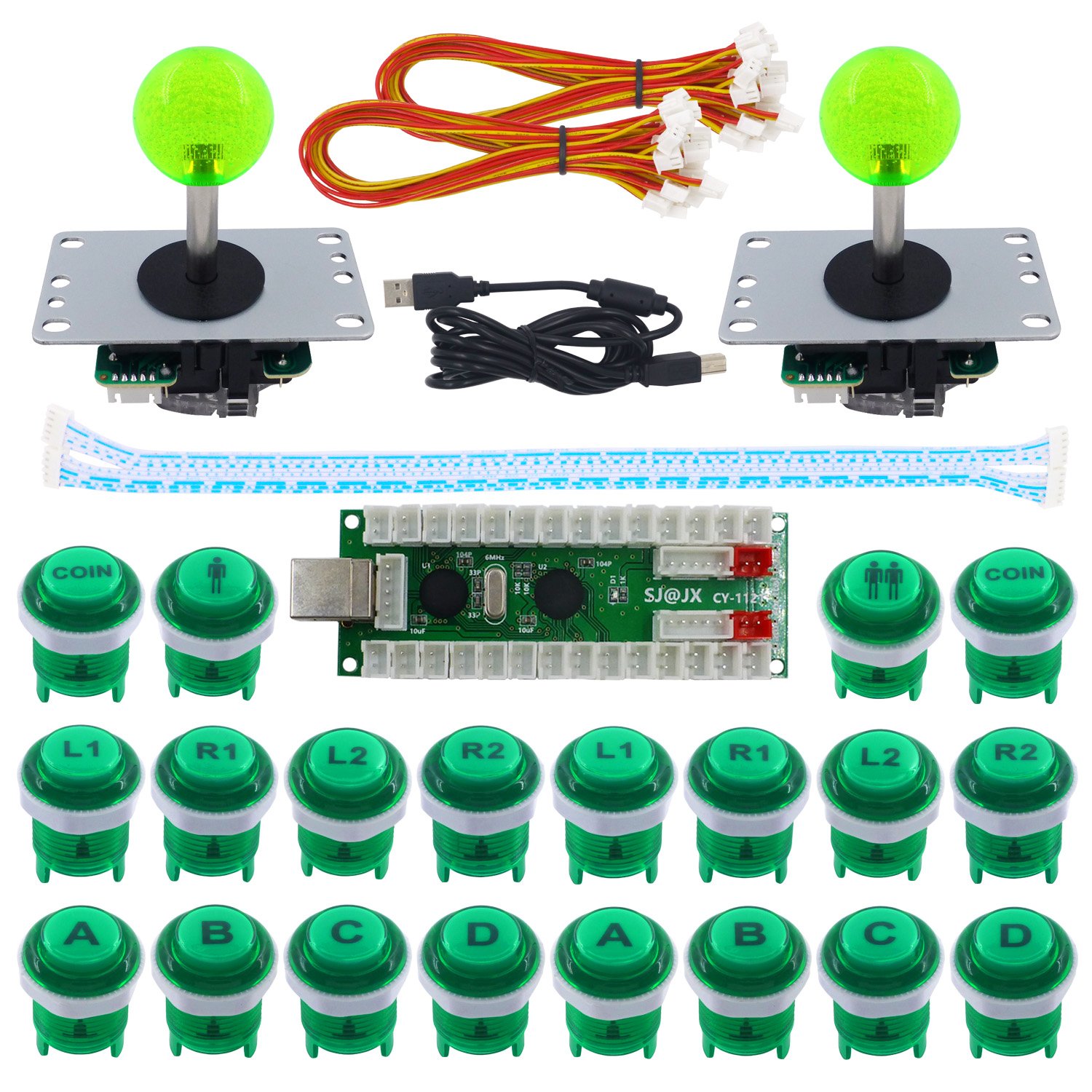 SJ@JX 2 graczy gra zręcznościowa DIY zestaw arcade joystick kontroler klawiatura mechaniczna przełącznik retro malina mama przycisk zręcznościowy