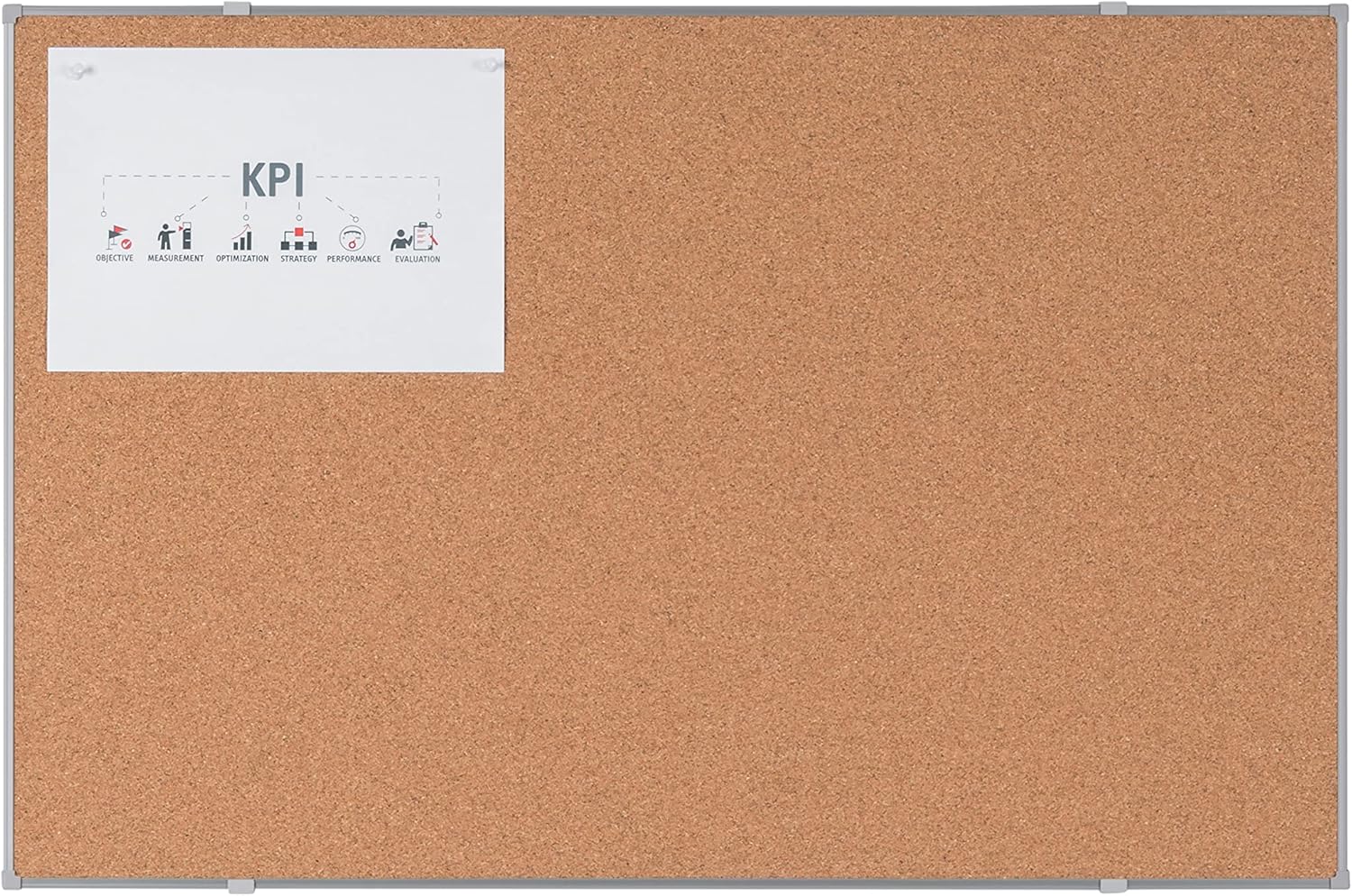 BoardsPlus Economy Tableau en liège, 90 x 60 cm, cadre en Tech Alloy