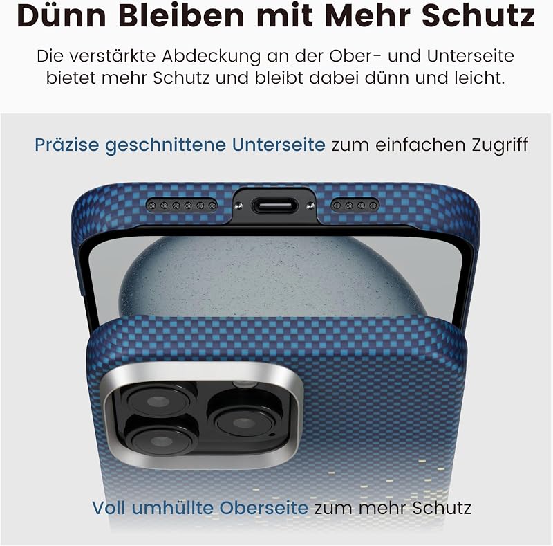 pitaka iPhone 16 Pro Max Tok, Ultra Vékony Aramid Szál Mobiltelefon Védőtok MagSafe Kompatibilis, Tejútgalaxis Mintás Szövött Felület