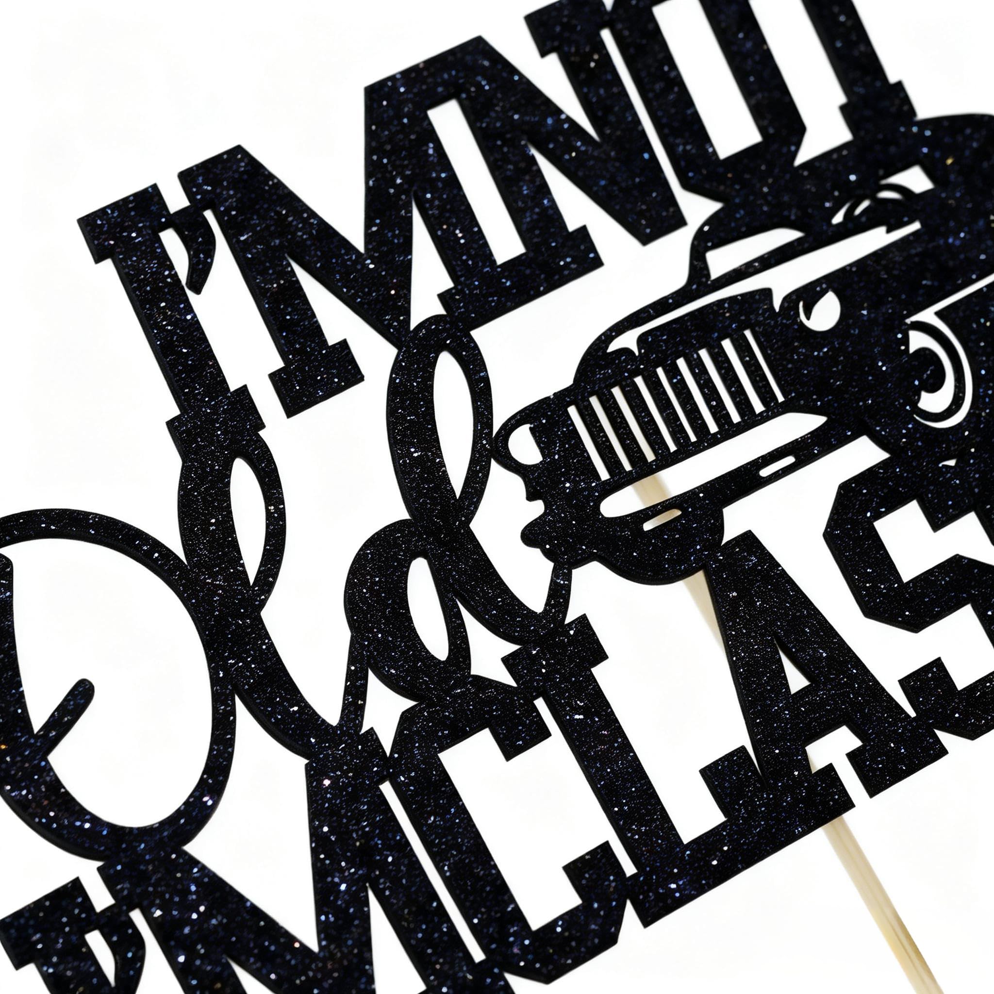 Vintage Car Cake Toppers for Men - Food Grade Cardstock "I'm Not Old I'm Classic" Silhouette Design - Elegant Birthday Party Decorations for Him — view 6