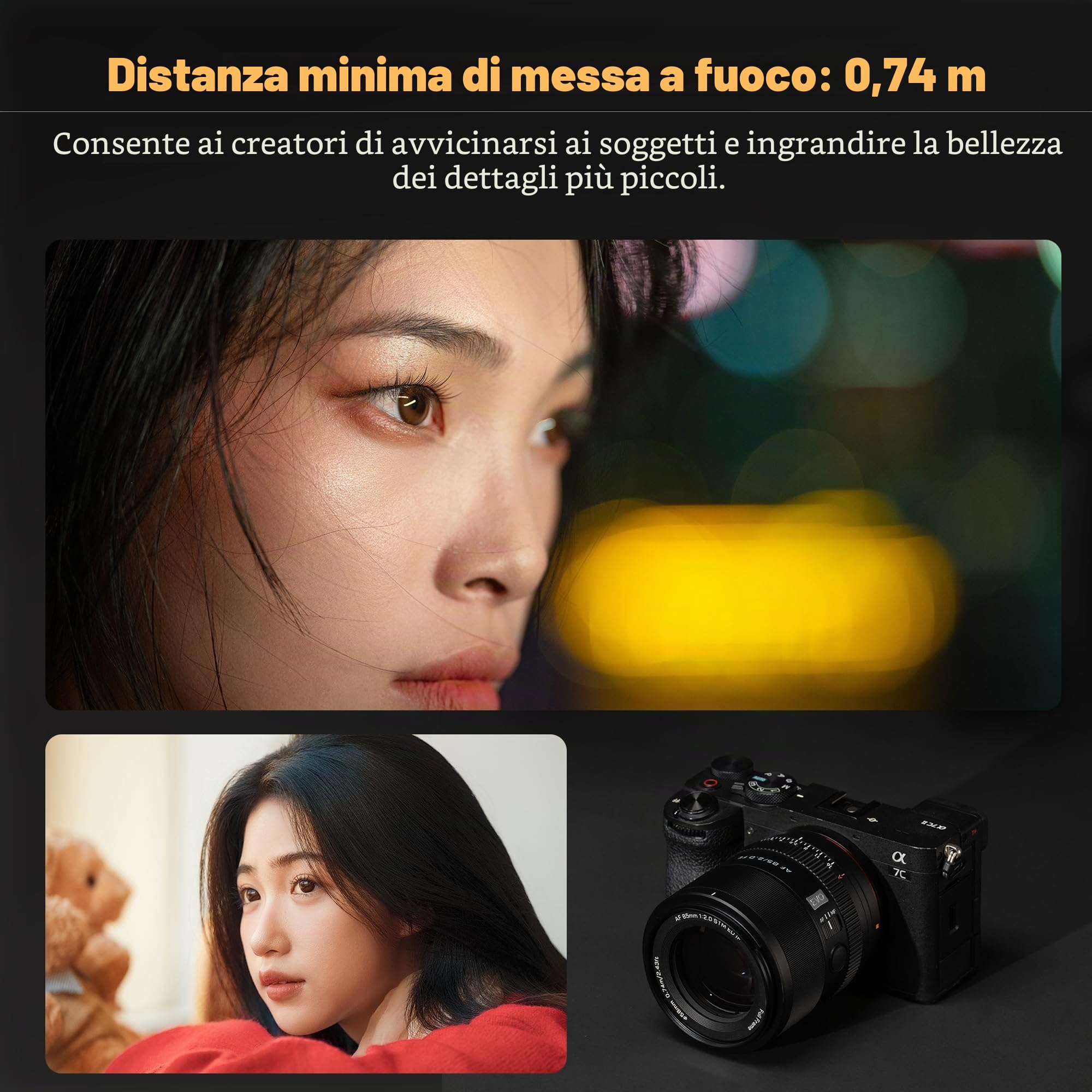 Viltrox AF 85mm F2.0 EVO Obiettivo per Fotocamera per Sony FE Full Frame con Auto Focus, Leggero, per Ritratti